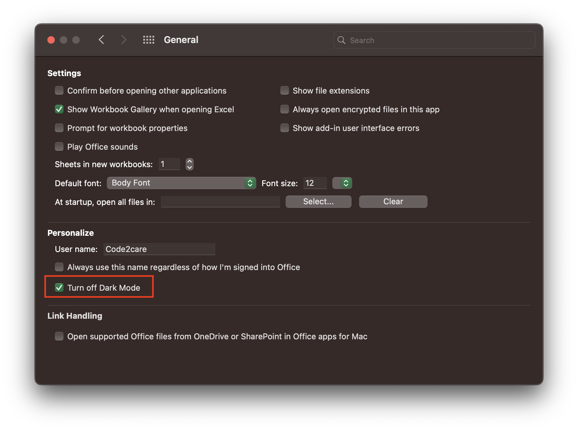 How To Turn Off Dark Mode In Excel App For Mac Code2care